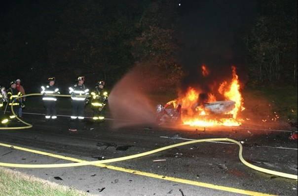 MVA with Fire 2 Car Head On Collision 10-29-04